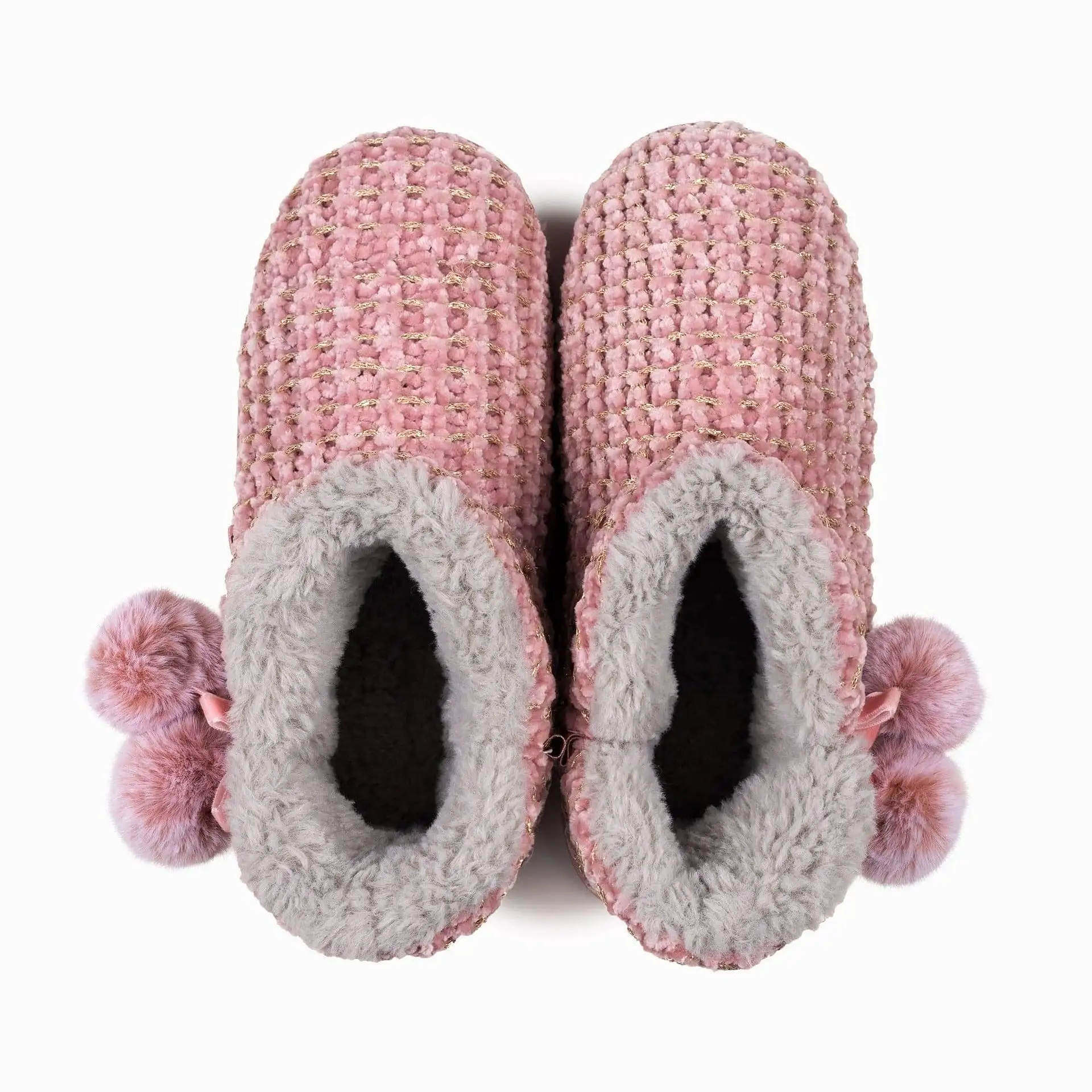 LADIES COSYHEATS PINK CHENIELLE SLIPPER BOOTIE (MICROWAVEABLE)